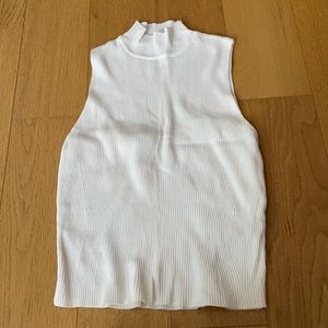 White fitted sweater vest
